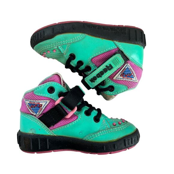 Reebok Vintage Sneaker RAD Skateboard BMX Green 80s Kids Size US 8.5 Rare Retro - Picture 5 of 15